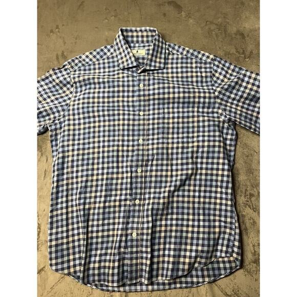 Southern Pines Button Shirt Men's Large‎ Blue Plaid Check - Picture 1 of 6